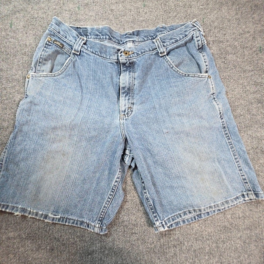 Lee Dungarees Shorts Mens 34 Blue Light Wash Denim Relaxed Fit Bermuda Casual